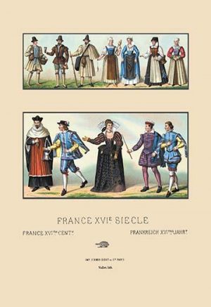 Costumes of Various French Classes, Sixteenth Century(20" x 30") Canvas Wall Art