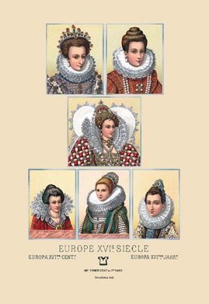 Feminine Fashions of the European Aristocracy, Sixteenth Century #2(20" x 30") Canvas Wall Art