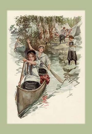 Paddling Their Own Canoe(20" x 30") Canvas Wall Art