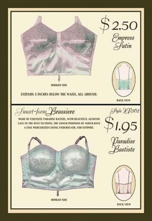 Empress Satin and Paradise Batiste Brassieres(20" x 30") Canvas Wall Art