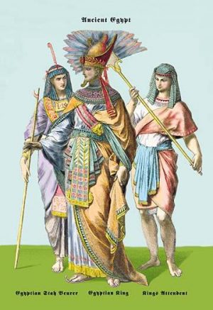 Egyptian Staff Bearers, Egyptian King(20" x 30") Canvas Wall Art