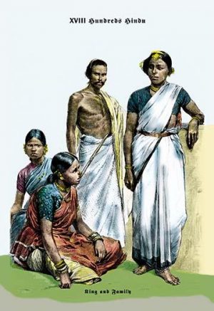 Hindu King and Family, 19th Century(20" x 30") Canvas Wall Art