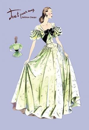 Pleated Lime Gown(20" x 30") Canvas Wall Art