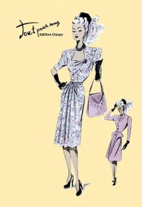 Fashionable Dress with Bag and Hat