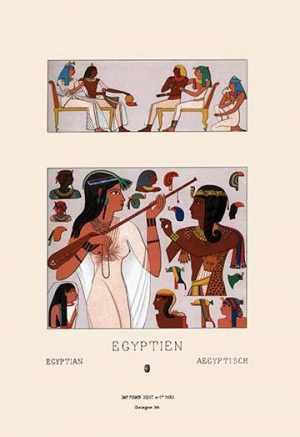 Egyptian Headdresses and Hairstyles(20" x 30") Canvas Wall Art