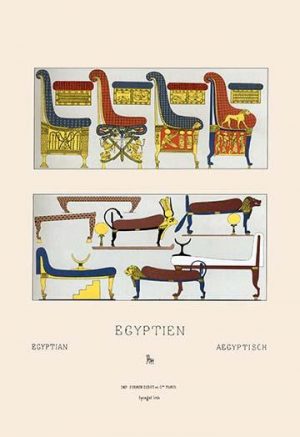 Egyptian Furniture - Beds, Couches, and Thrones(20" x 30") Canvas Wall Art