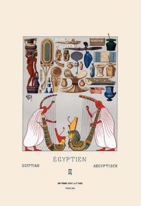 Egyptian Domestic Utensils and Two Large Harps