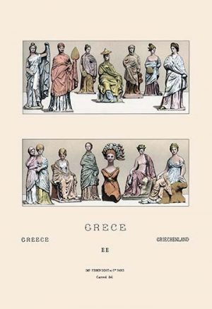 Greek Ladies, According to Asian Figurines(20" x 30") Canvas Wall Art