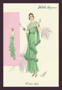 Playful Green Evening Gown