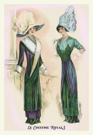 Le Costume Royals: Ladies in Blue and Green(20" x 30") Canvas Wall Art