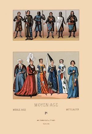 Knights and Maidens of the Middle Ages(20" x 30") Canvas Wall Art