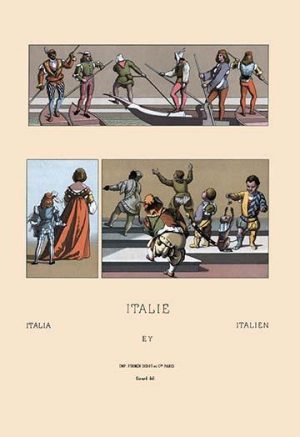 Italy - Venetian Gondoliers, Pages, Dwarves and Court Jesters(20" x 30") Canvas Wall Art