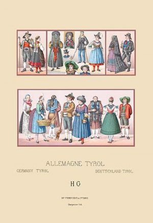 Costumes of Tyrol, Germany(20" x 30") Canvas Wall Art