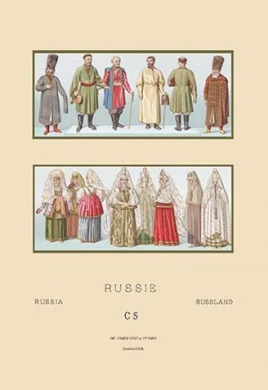 Russian Historical Figures and Popular Costumes #1(20" x 30") Canvas Wall Art