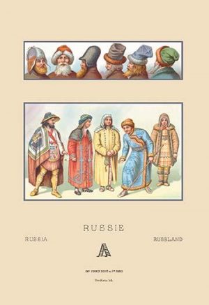 Masculine Fashions of Russia(20" x 30") Canvas Wall Art