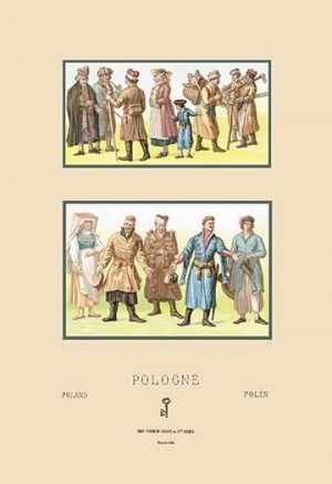 Costumes of Polish Commonfolk, Nineteenth Century(20" x 30") Canvas Wall Art