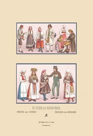 Popular Scandinavian Fashions of the Peasant Class(20" x 30") Canvas Wall Art