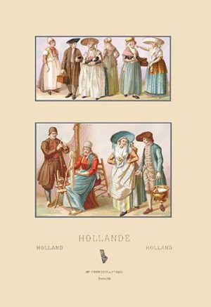 Popular Fashions of Nineteenth Century Holland(20" x 30") Canvas Wall Art