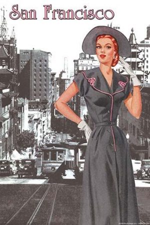 San Francisco Walking Dress II(20" x 30") Canvas Wall Art