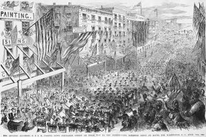 New York Regiment Marches in Manhattan(20" x 30") Canvas Wall Art