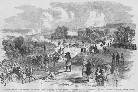 " First Bull Run - Manassas, Federal Troops advance but were defeated"