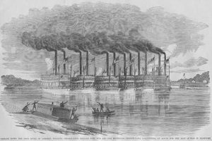 Six Steamboats Carry Federal Troops from Pennsylvania down the Ohio River to the Front in Kentucky(20" x 30") Canvas Wall Art