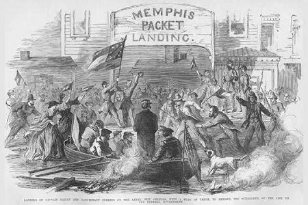 Levee at New Orleans with Flag of Truce Demanding Surrender