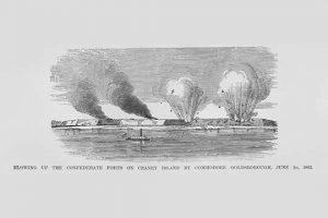 Commodore Goldsborough bombards Confederate Forts on Craney Island(20" x 30") Canvas Wall Art