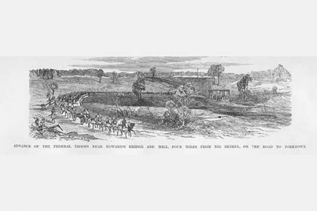 Advance at Howard's Bridge on the way to Yorktown
