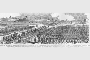 General Banks troops move on Winchester, Virginia(20" x 30") Canvas Wall Art