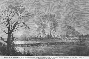 Fredericksburg on the Rappahannock Destroyed by Fire(20" x 30") Canvas Wall Art