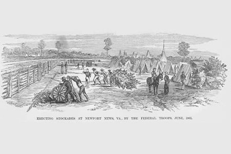 Erecting Stockades at Newport News