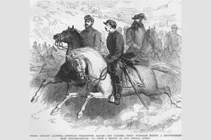 General Pleasanton, Bayard & Colonel Percy Wyndam making a reconnaissance on Horseback(20" x 30") Canvas Wall Art