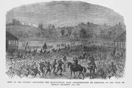 Crossing the Rappahannock from Fredericksburg to Falmouth Virginia