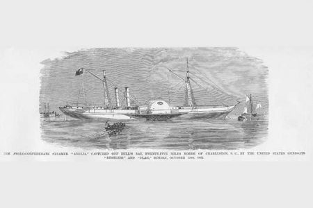 " Anglo Confederate Steamer "Anglia" captured off of Charleston"