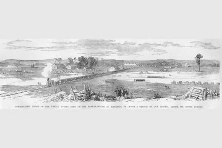 " Commissariat Depot at Manassas, Virginal with supply Train"