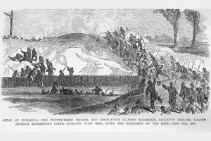 Siege of Vicksburg by the 23rd Indiana & 45th Illinois of Leggett's Brigade(20" x 30") Canvas Wall Art