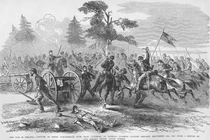 Custer Captures Confederate Guns Near Culpeper, Virginia(20" x 30") Canvas Wall Art