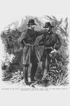 Grant & Meade in Consultation at the Battle of the Wilderness(20" x 30") Canvas Wall Art