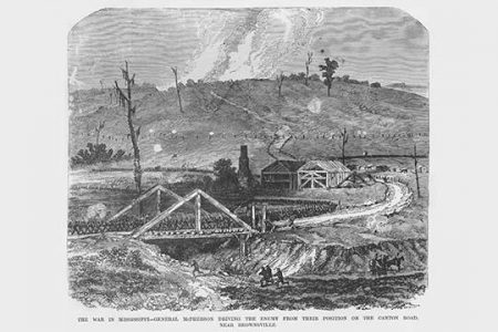General McPherson Drives enemy form the Positions on the Canton Road