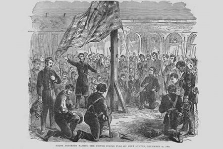 Major Anderson Raises the Flag on Fort Sumter