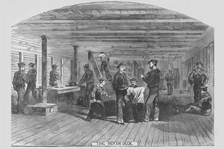" Berth deck of the Monitor "Montauk"