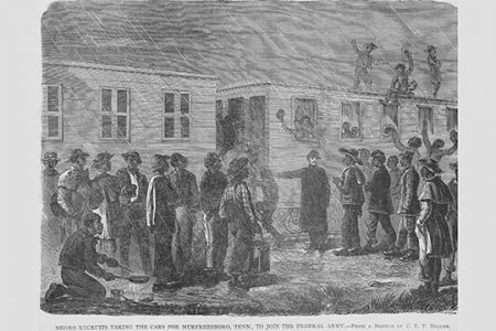 " Negro Recruits take trains for Murfreesboro, Tennessee"