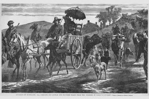 Driving off Plunder taken from Farmers by Early's Cavalry(20" x 30") Canvas Wall Art