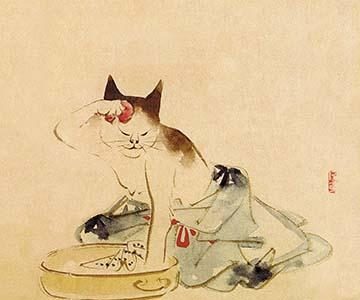 Japanese Cat Bathing