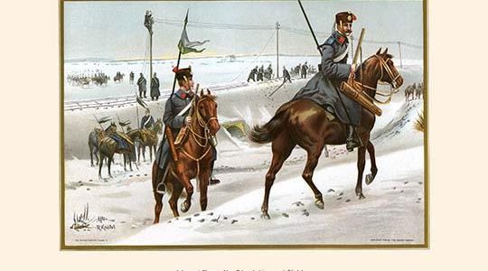 Hussars & Uhlans Destroying Telegraph Wires & Railroads