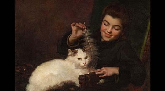 Portrait of a Girl with Cat