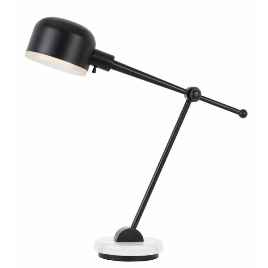 CAL Lighting BO-2765DK-DB 60W Allendale Metal Desk Lamp With Marble Base And Metal Shade