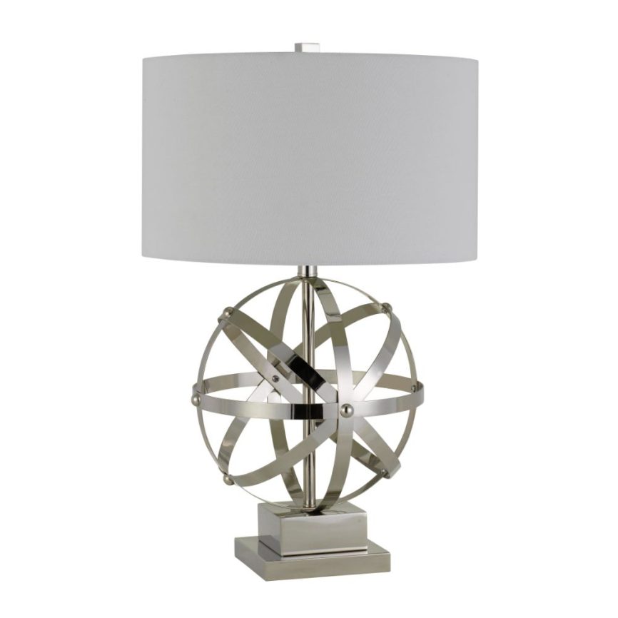 Cal Lighting BO-2785TB Vittoria 26.5"Height Metal Table Lamp in Brushed Steel Finish