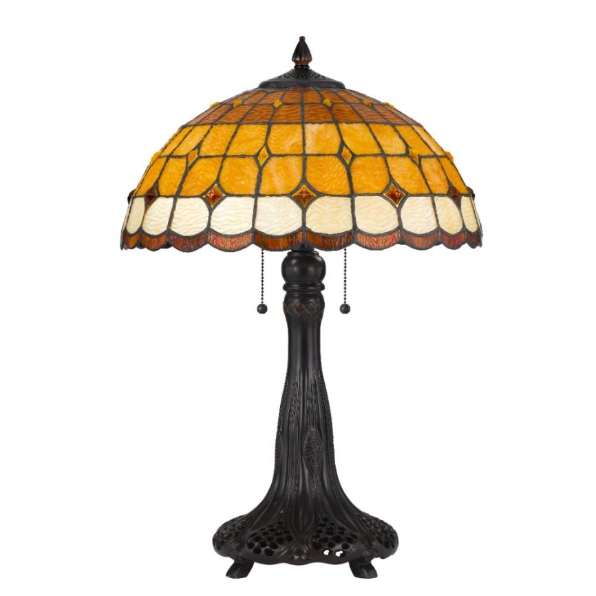 CAL Lighting BO-2797TB 60w X 2 Tiffany Table Lamp